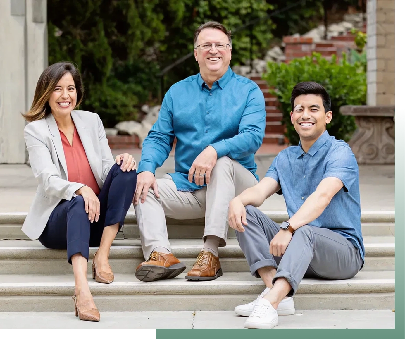 Casual group portrait on stairs